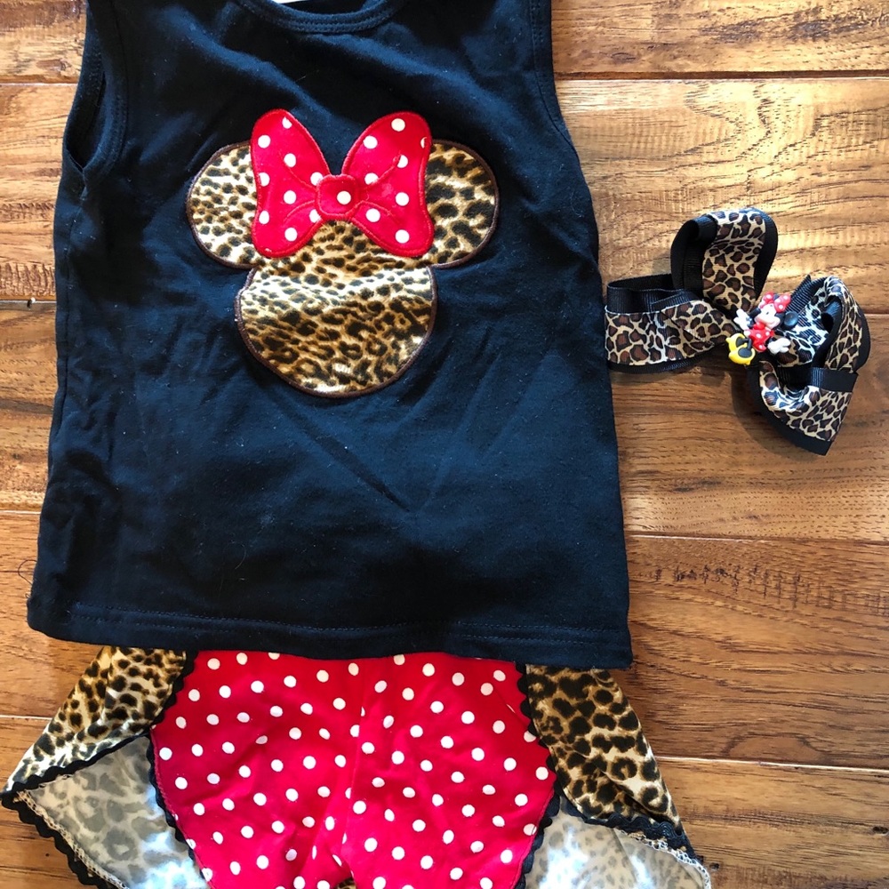 Etsy made Animal Print Minnie Mouse outfit